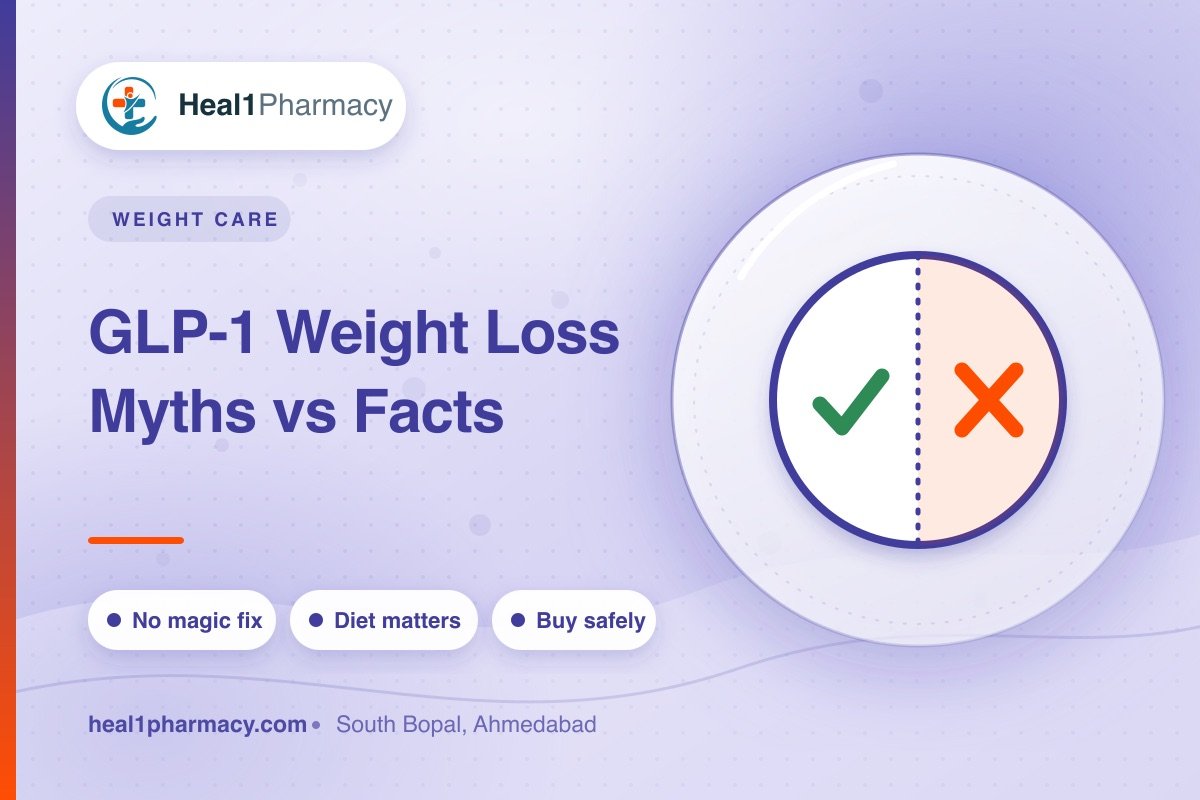 GLP-1 Weight Loss: Myths vs Facts — Heal1 Pharmacy, South Bopal, Ahmedabad