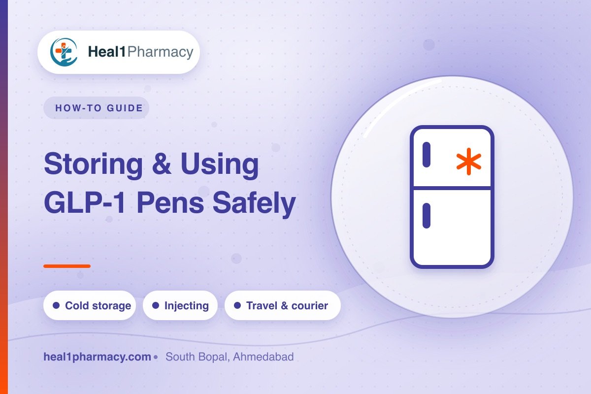 How to Store & Use GLP-1 Injection Pens Safely — Heal1 Pharmacy, South Bopal, Ahmedabad