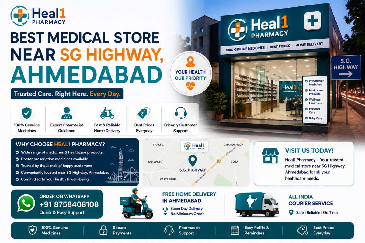 Heal1 Pharmacy Bopal - serving SG Highway