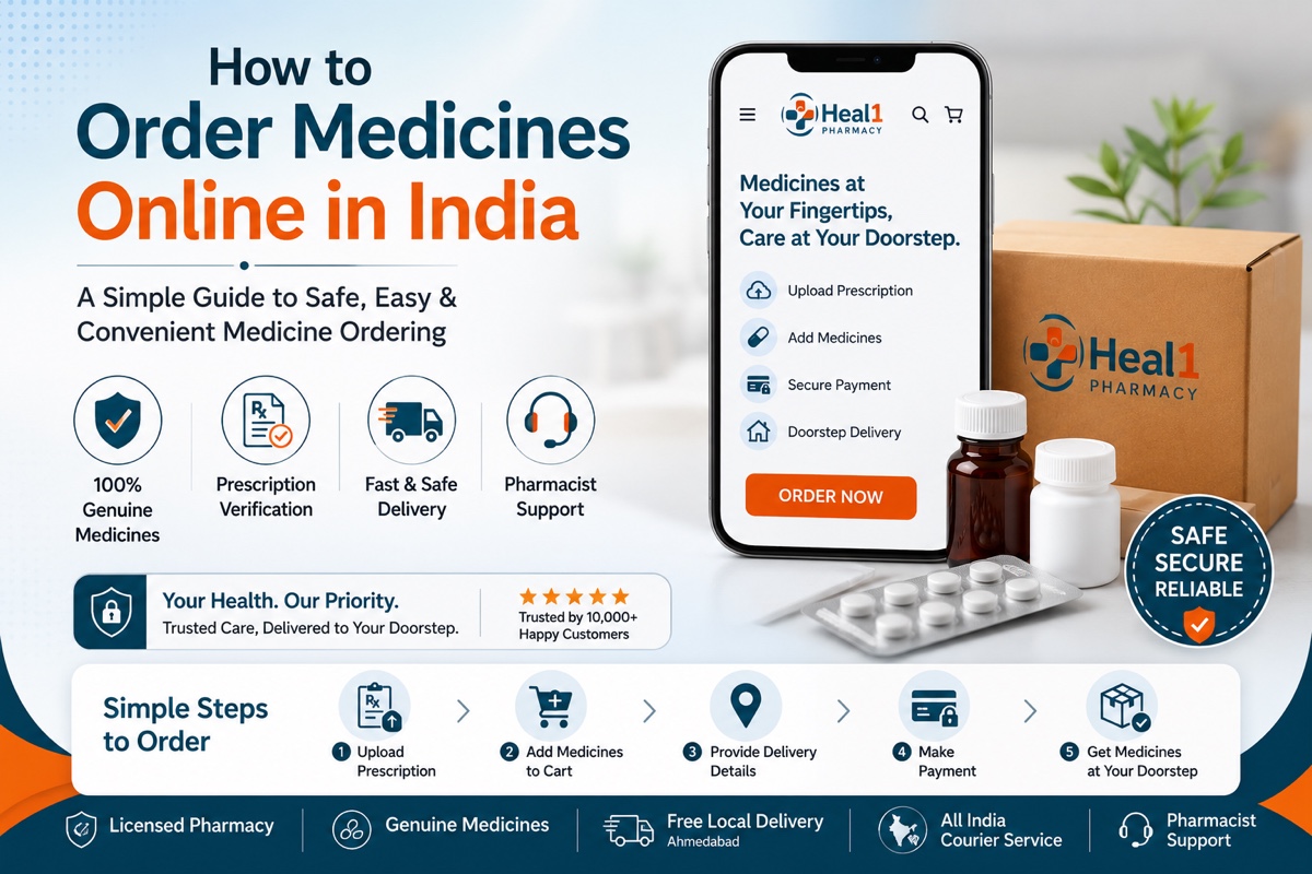 How to order medicines online in India and get doorstep delivery with Heal1 Pharmacy